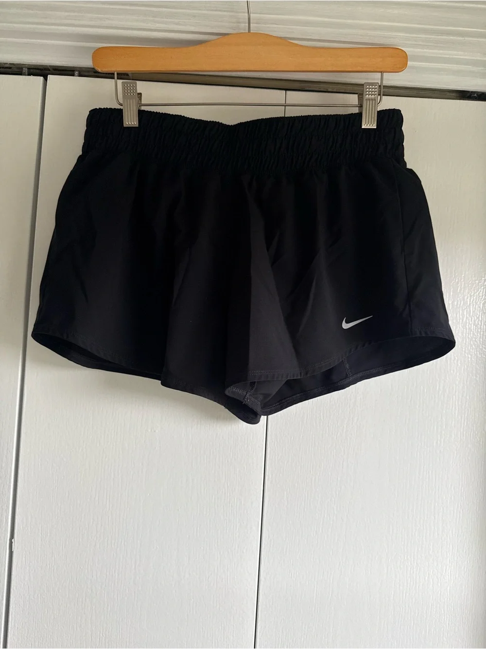 Nike Women's Black Athletic Running Shorts with Reflective Swoosh